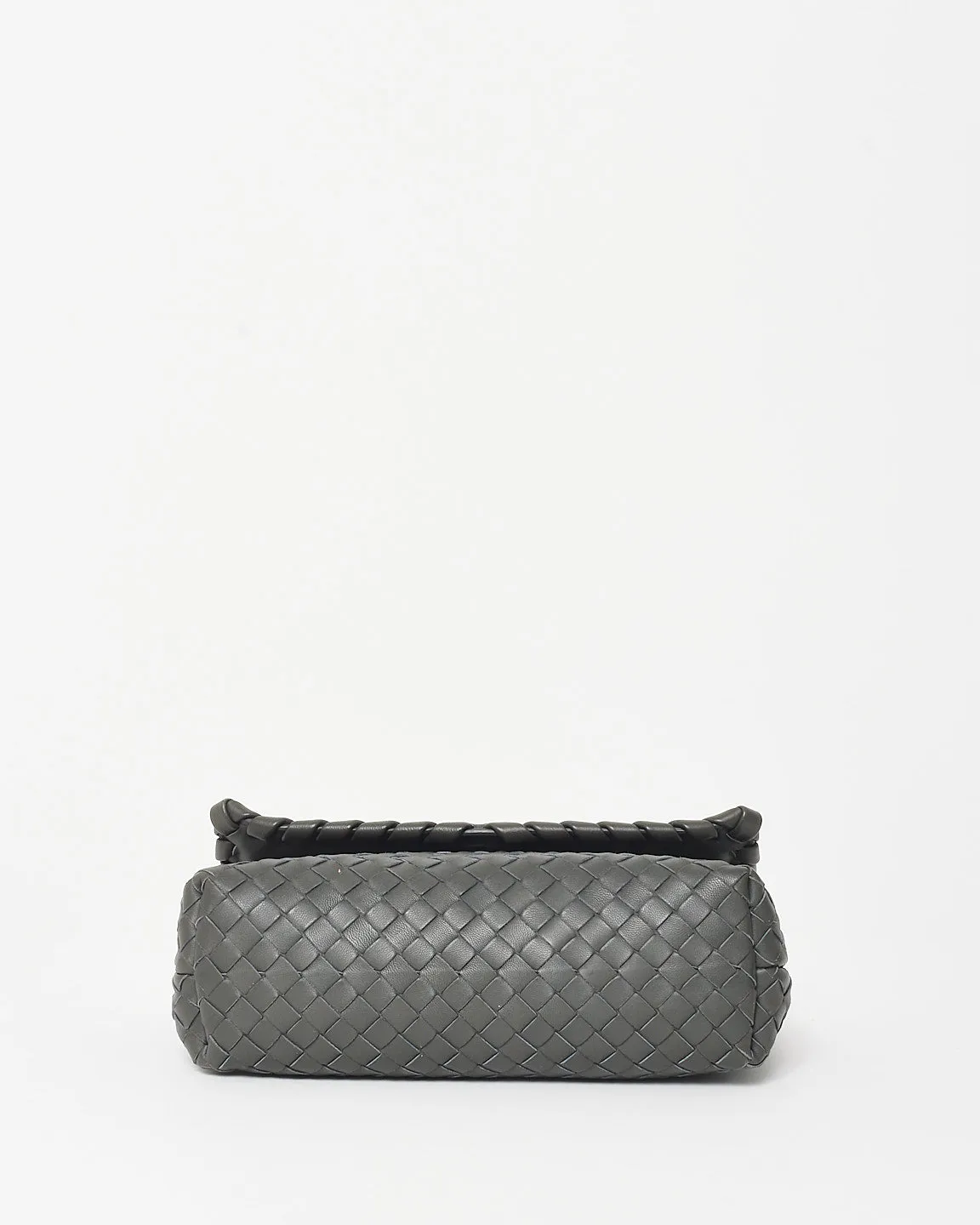 Bottega Veneta Vintage Grey Intrecciato Leather Olimpia Small Shoulder Bag