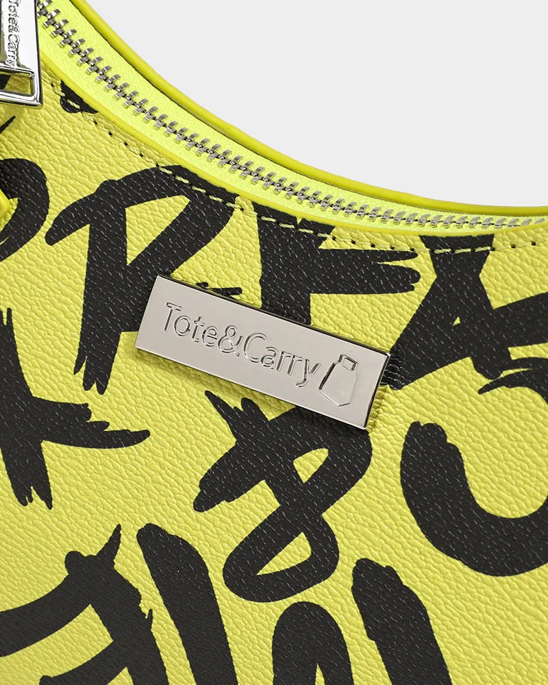 Graffiti Shoulder Bag in Yellow