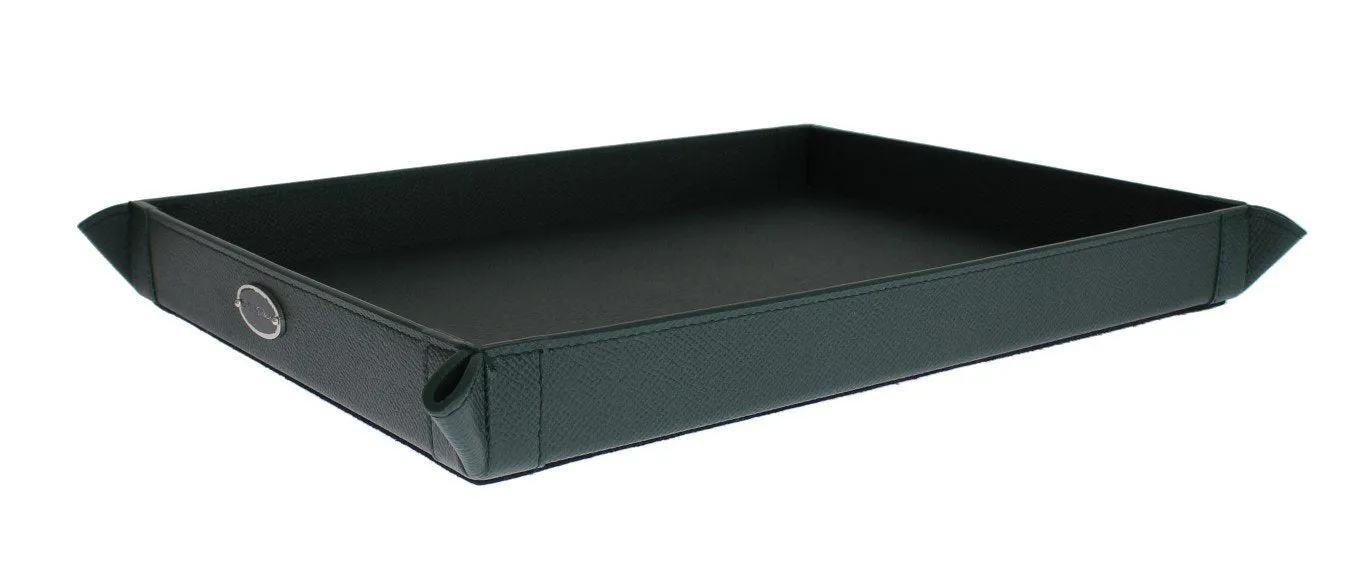 Green Leather Phone Tray, Catchall, Valet, Key, Wallet, Card, Tray, Plate