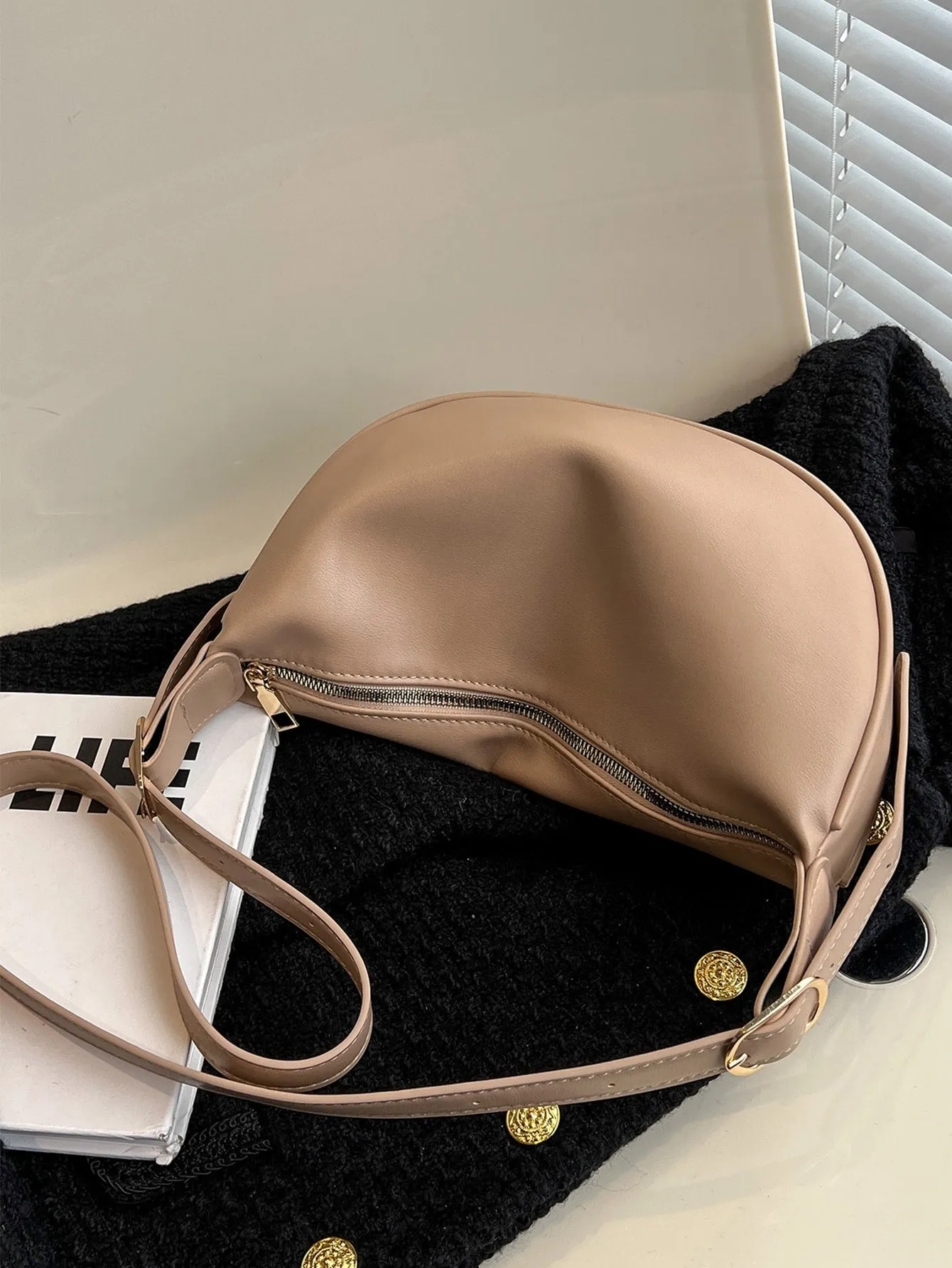 Minimalist Hobo Bag - Khaki